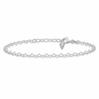 Sterling Silver Puffed Heart Dangle Plus 1 Inch Extender - Total 10 Inch Anklet, 9" view 3