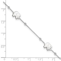 Sterling Silver Elephant Plus 2 Inch Extender - Total 11 Inch Anklet - 9in view 3