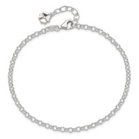 Sterling Silver Clover Dangle Plus 1 Inch Extender - Total 10 Inch Anklet, 9" view 5