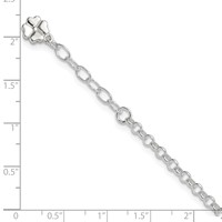 Sterling Silver Clover Dangle Plus 1 Inch Extender - Total 10 Inch Anklet, 9" view 3