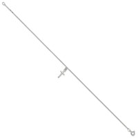 Sterling Silver Cross Anklet view 2