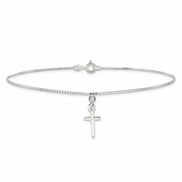 Sterling Silver Cross Anklet view 3