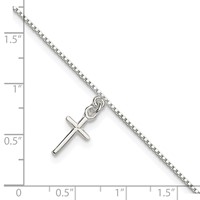 Sterling Silver Cross Anklet view 5