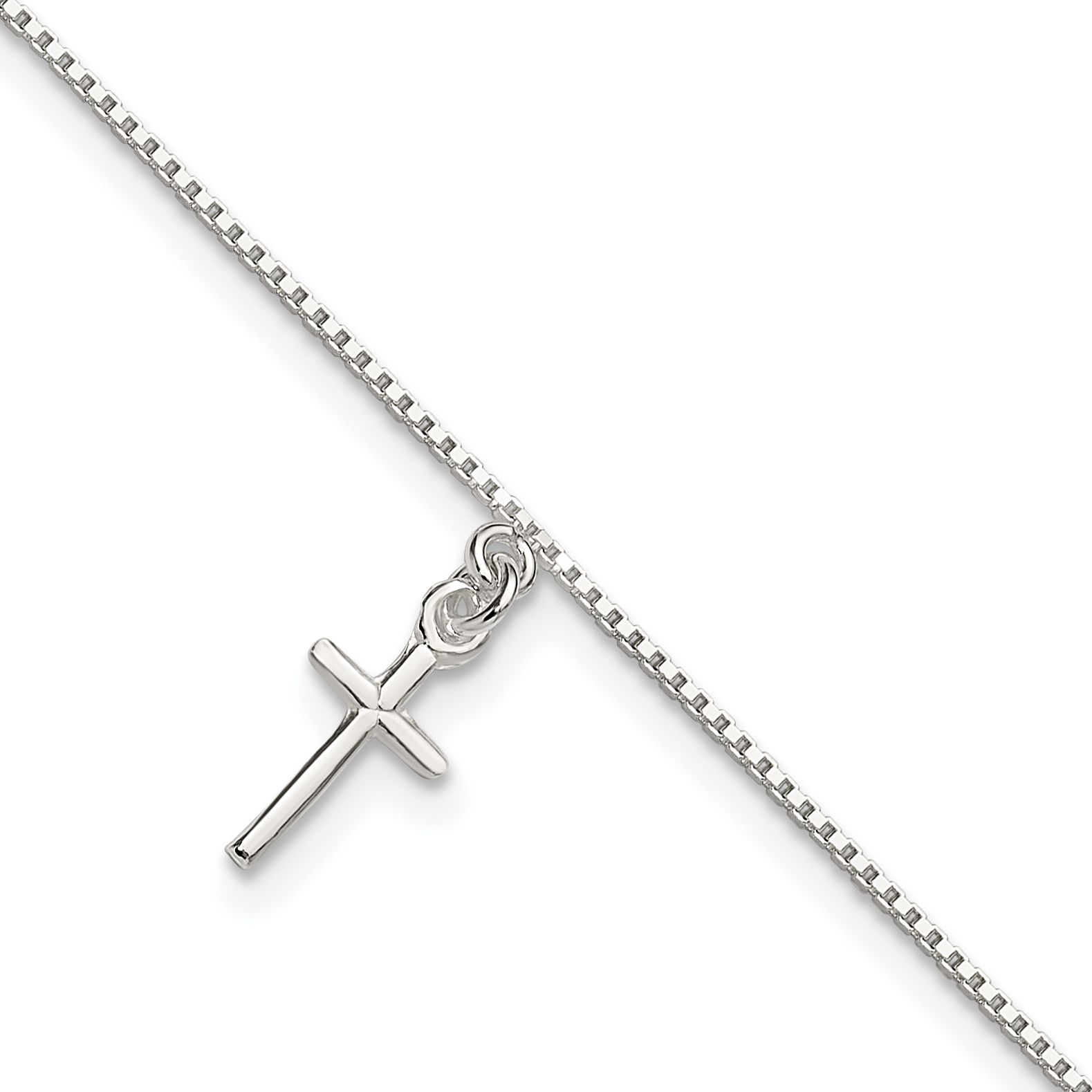 Sterling Silver Cross Anklet (QG281-9)