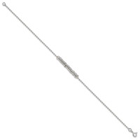 Sterling Silver 9inch Polished Fancy Love Ring Anklet view 2