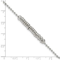 Sterling Silver 9inch Polished Fancy Love Ring Anklet view 4