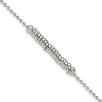 Sterling Silver 9inch Polished Fancy Love Ring Anklet view 1