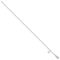 Sterling Silver Heart Dangle Anklet view 2