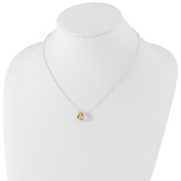Sterling Silver and Multi-tone Vermeil Polished Fancy 3-Heart Necklace, 18" view 4