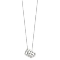 Sterling Silver Polished Fancy 3- Heart 18 Inch Necklace view 2