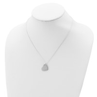 Sterling Silver Polished Engravable 18mm Double Heart 18 Inch Necklace view 4