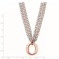 Sterling Silver & Rose Vermeil Multi-Strand Necklace with Circles view 2