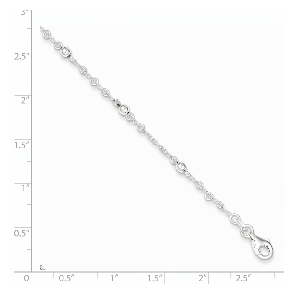 Sterling Silver Polished Fancy Bead Bracelet (QG2992-7.5)
