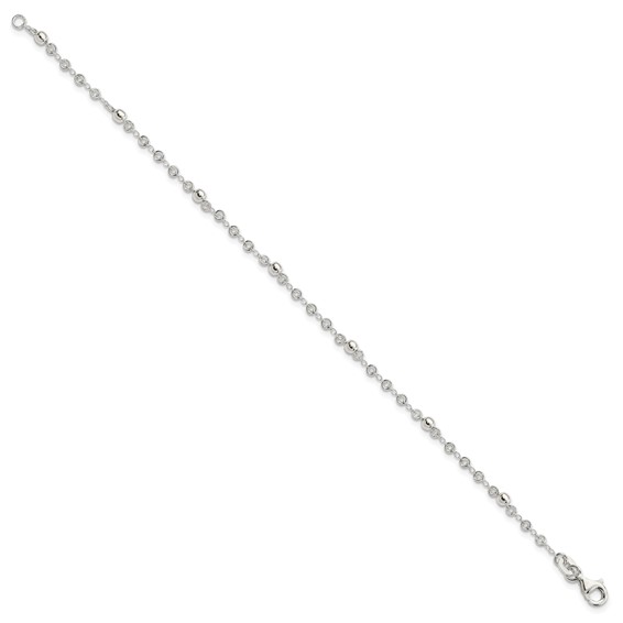 Sterling Silver Polished Fancy Bead Bracelet