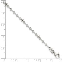 Sterling Silver Polished Fancy Beaded Bracelet, 7.5" view 4