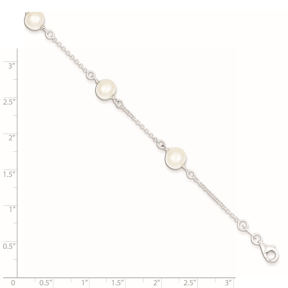 Sterling Silver FW Cultured Pearl Bracelet (QG2996-7.25)