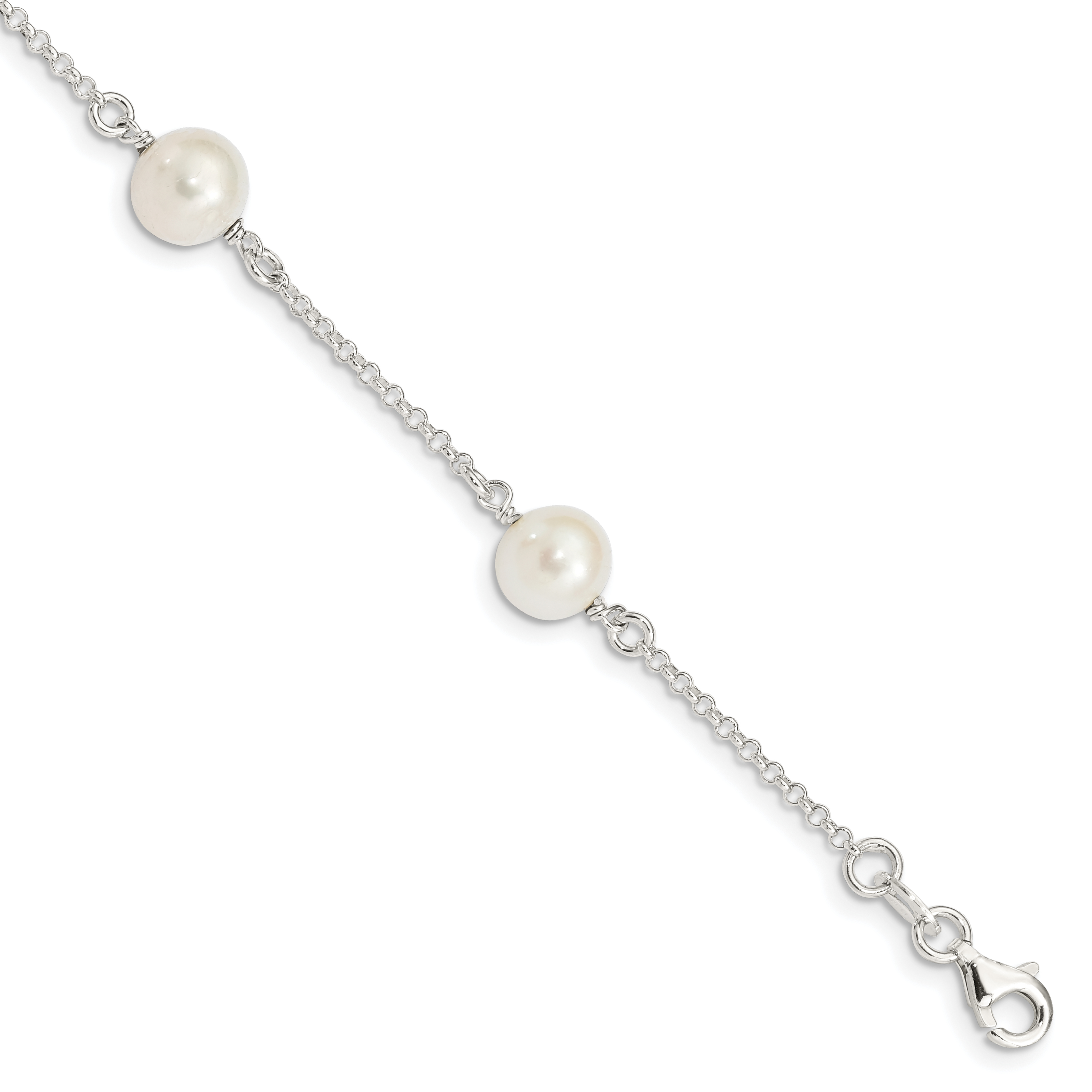 Sterling Silver FW Cultured Pearl Bracelet (QG2996-7.25)