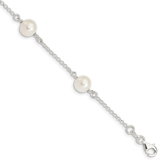 Sterling Silver FW Cultured Pearl Bracelet