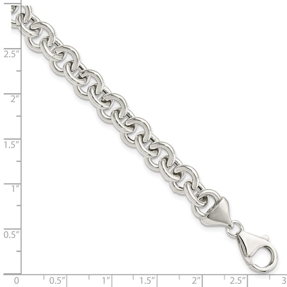 Sterling Silver Polished Fancy Link Bracelet