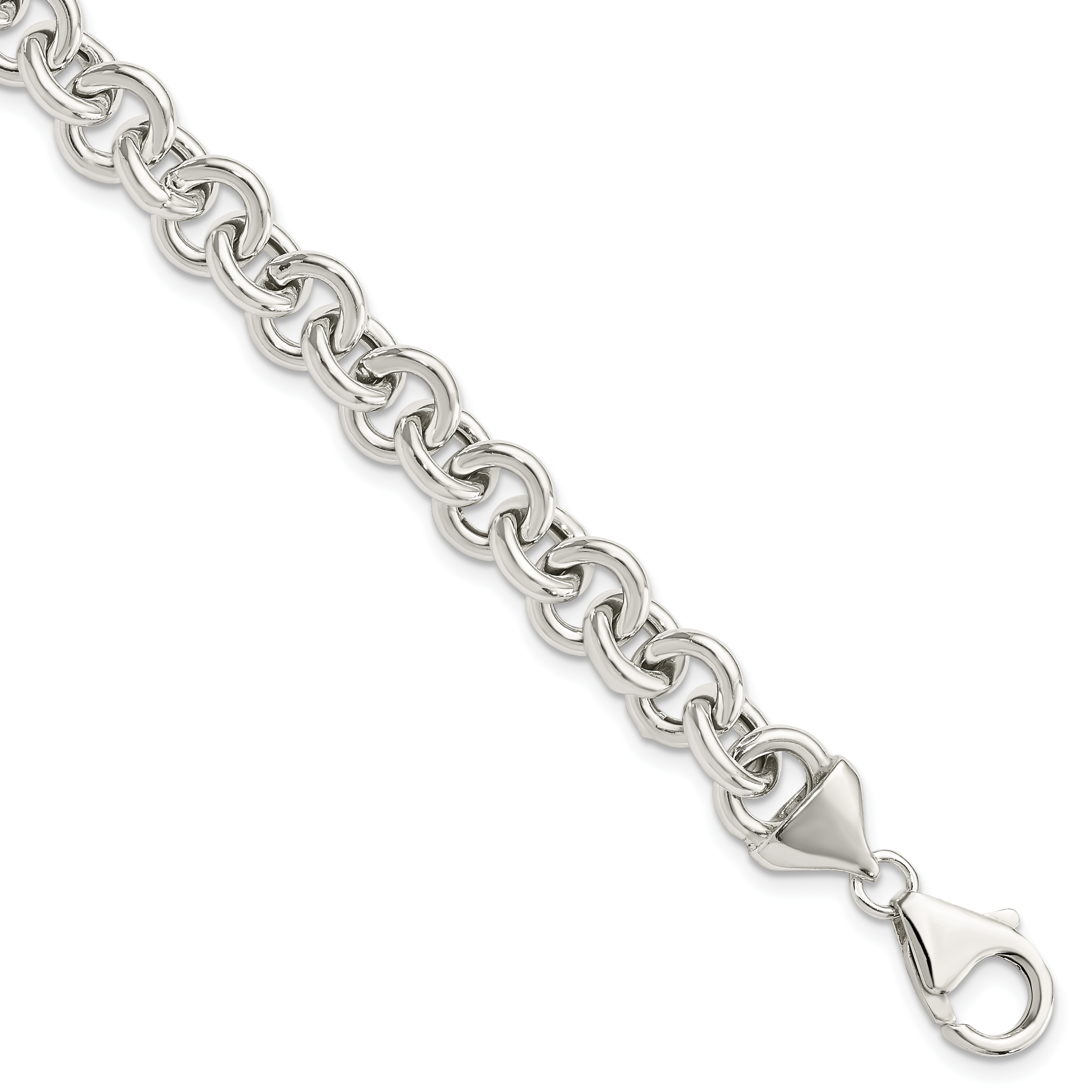 Sterling Silver Polished Fancy Link Bracelet (QG3019-7.75)