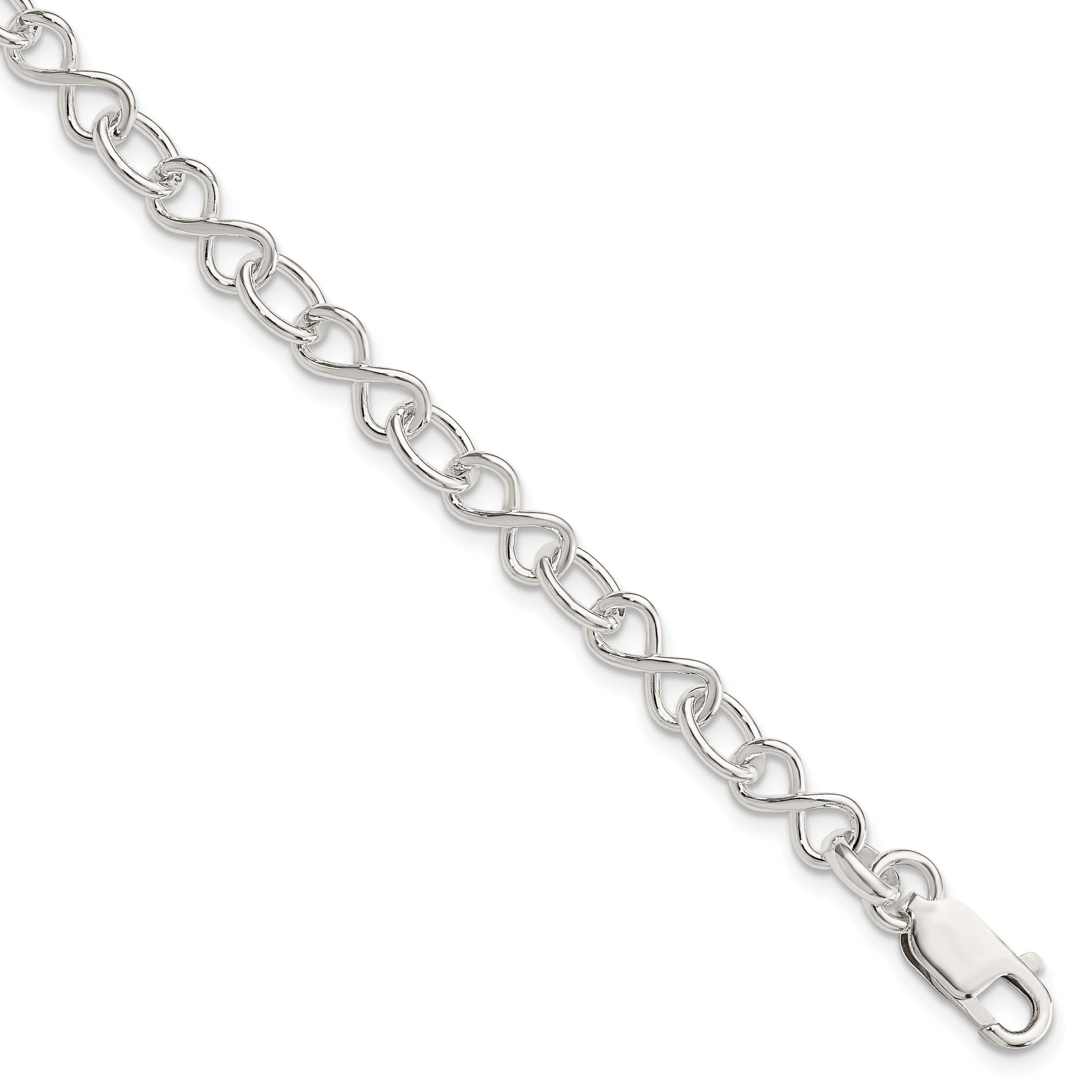 Sterling Silver Polished Fancy Link Bracelet (QG3025-7.5)