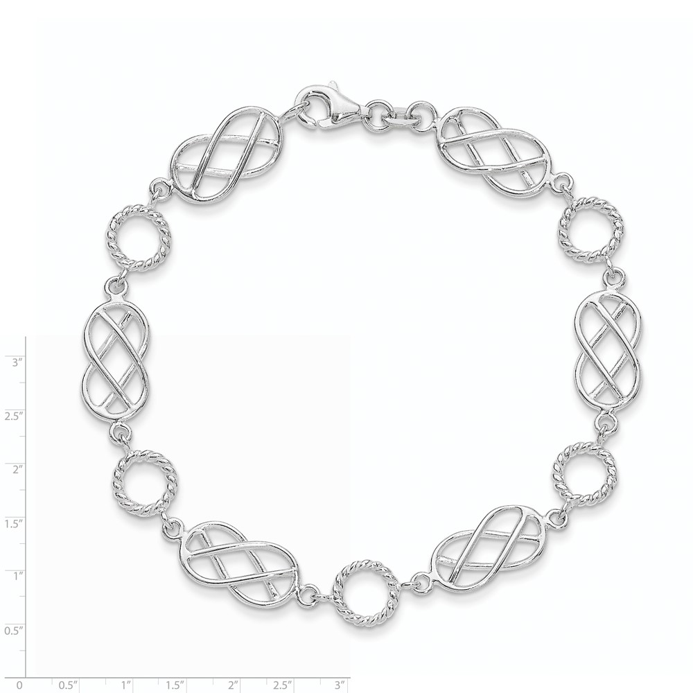 Sterling Silver Pretzel Circle Bracelet (QG3026-7.25)
