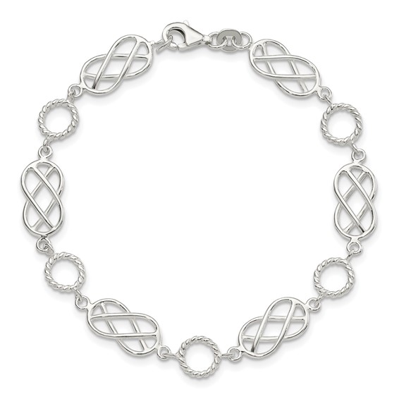 Sterling Silver Pretzel Circle Bracelet