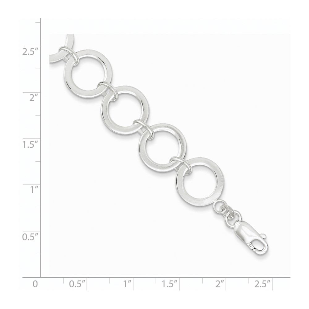 Sterling Silver Circle Link Bracelet (QG3035-7.5)