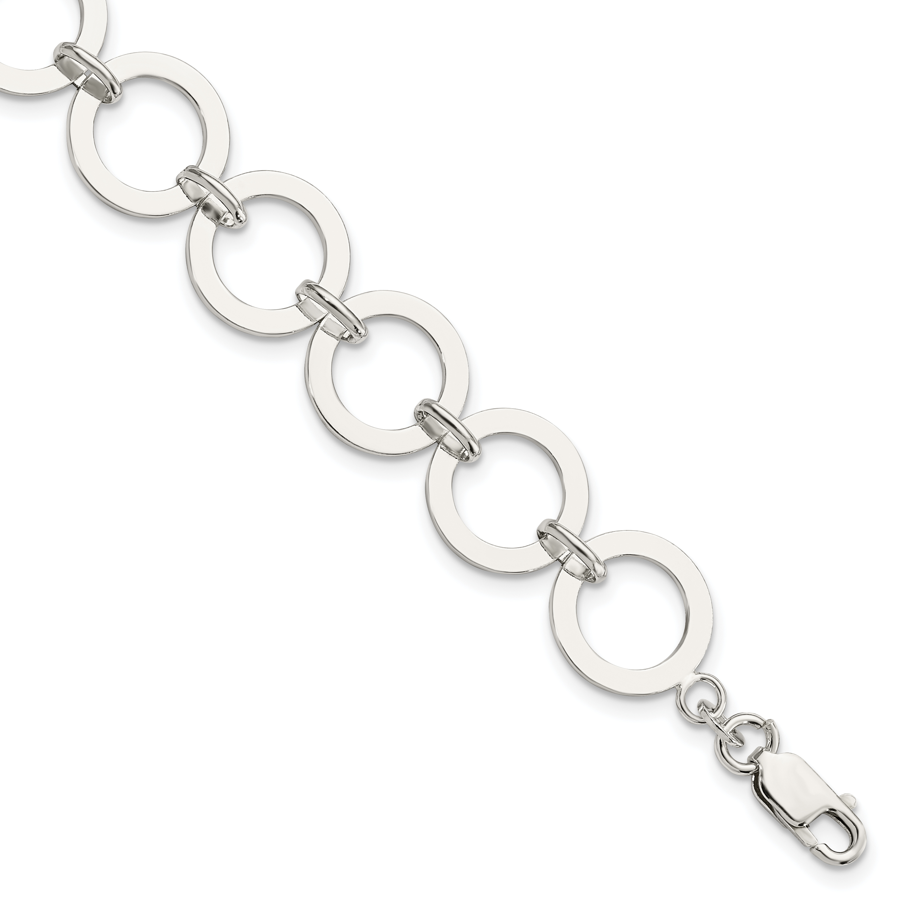 Sterling Silver Circle Link Bracelet (QG3035-7.5)