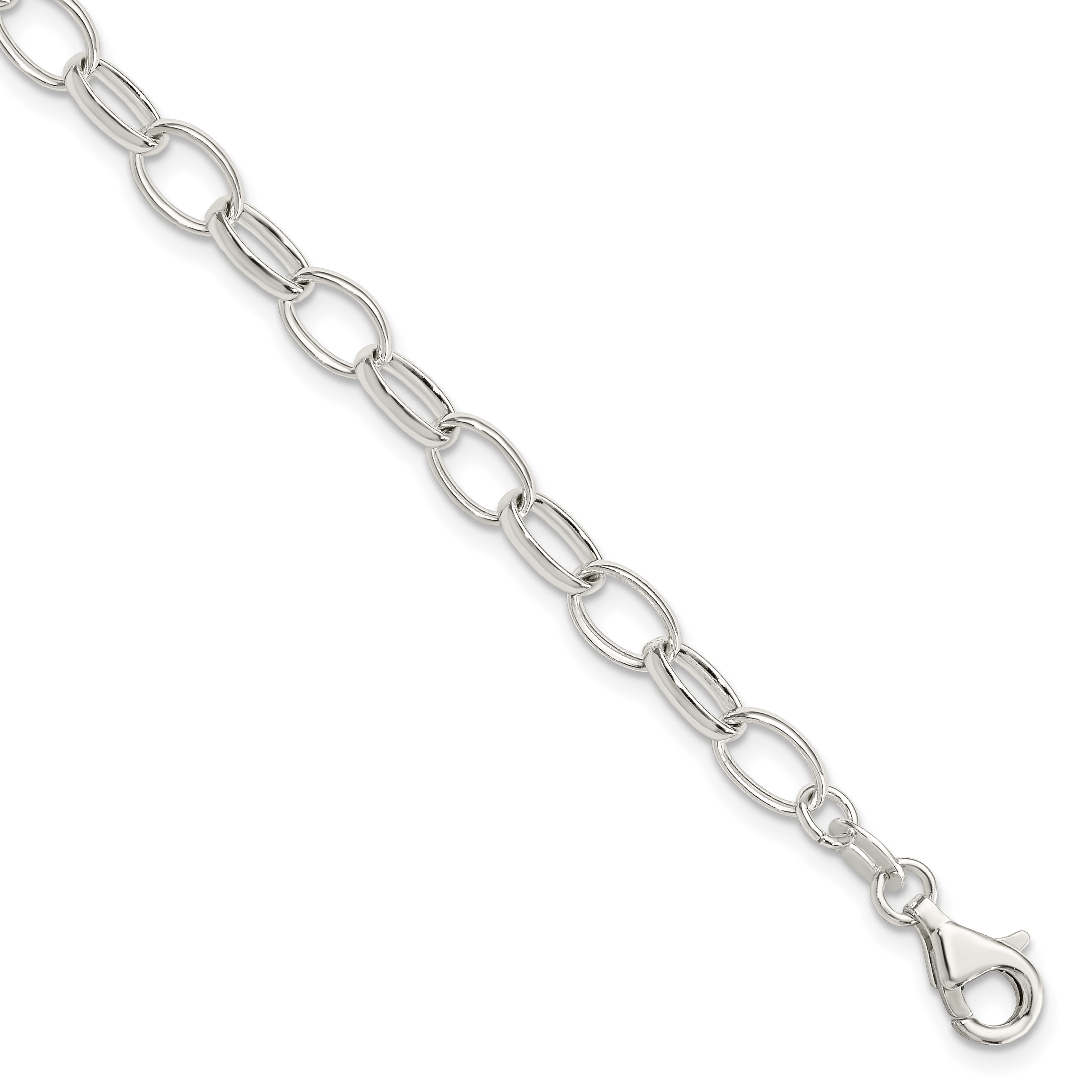 Sterling Silver Polished Fancy Link Bracelet (QG3076-7.5)