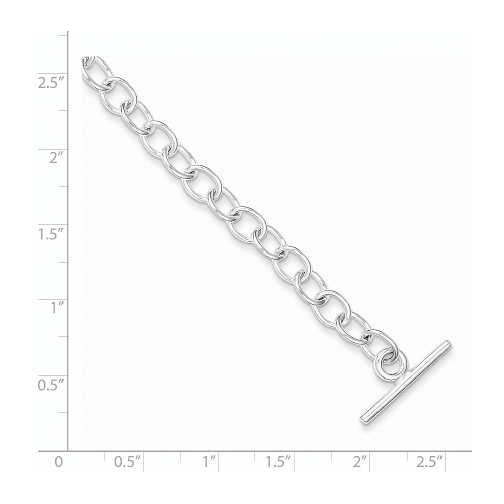 Sterling Silver Polished Fancy Link Toggle Bracelet (QG3077-7.5)