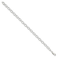 Sterling Silver Polished 6mm Solid Fancy Cable Link Bracelet, 7.5" view 2