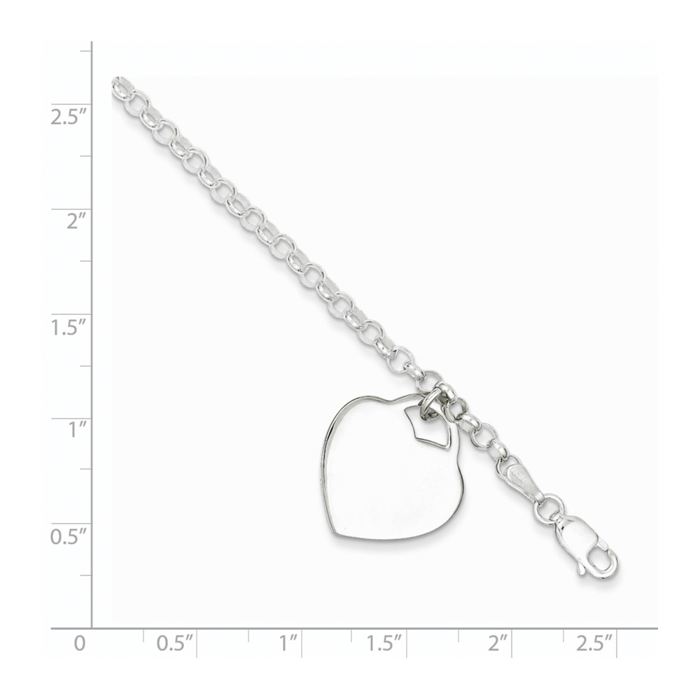 Sterling Silver Engraveable Heart Bracelet (QG3087-7)