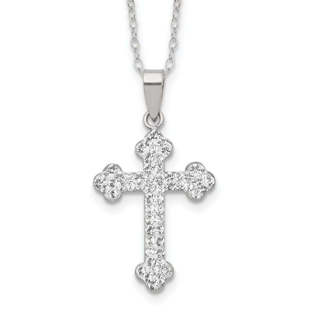 Sterling Silver Stellux Crystal Cross Necklace