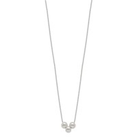 Sterling Silver Polished 3 Bead Necklace view 2