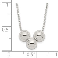 Sterling Silver Polished 3 Bead Necklace view 4