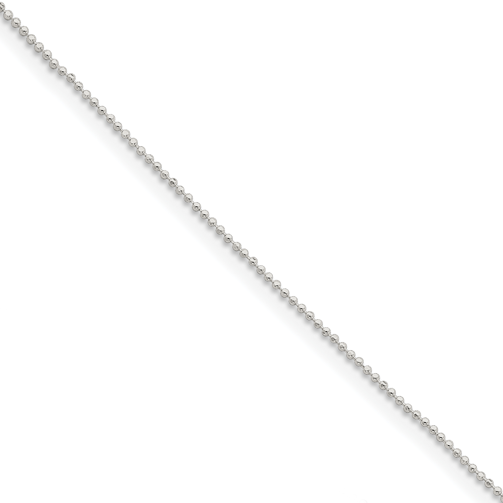 Sterling Silver Polished Beaded Necklace (QG3120-18)