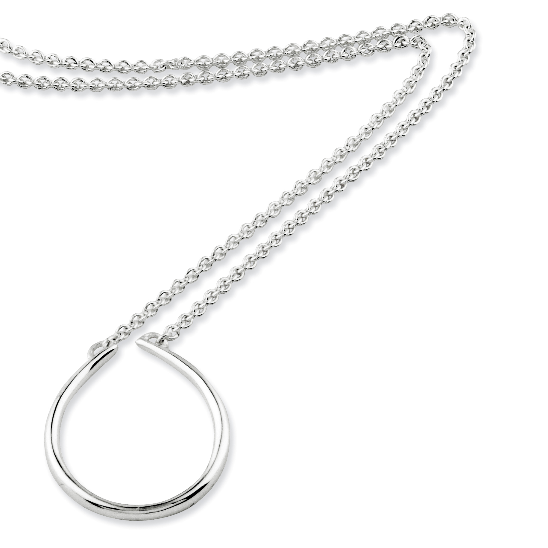 Sterling Silver Oval Charm Holder 17in Necklace QG3126 eBay