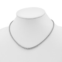 Sterling Shimmer Sterling Silver Rhodium-plated 180 Stone Graduated CZ Necklace, 17" view 2