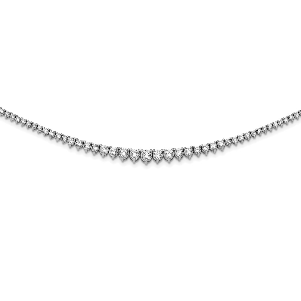 Sterling Shimmer Sterling Silver Rhodium-plated 180 Stone Graduated CZ Necklace, 17"