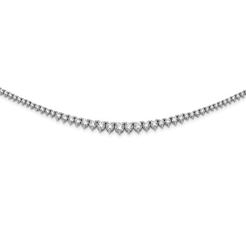 Sterling Shimmer Sterling Silver Rhodium-plated 180 Stone Graduated CZ Necklace, 17"
