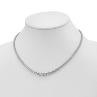 Sterling Shimmer Sterling Silver Rhodium-plated 157 Stone Graduated CZ Necklace, 17" view 2