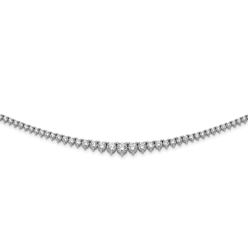 Sterling Shimmer Sterling Silver Rhodium-plated 157 Stone Graduated CZ Necklace, 17"