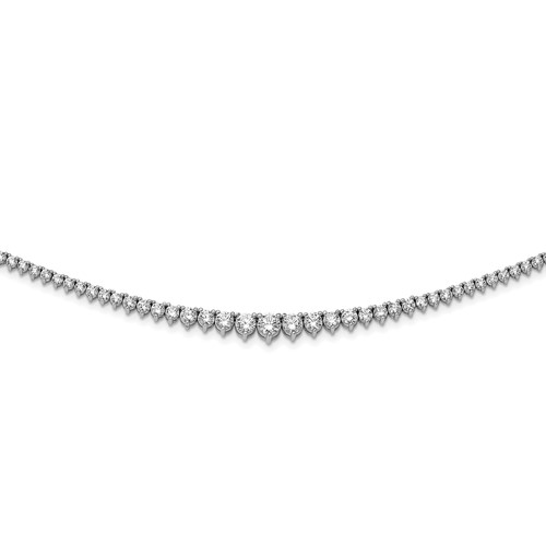 Sterling Shimmer Sterling Silver Rhodium-plated 157 Stone Graduated CZ Necklace, 17"