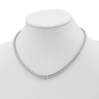 Sterling Shimmer Sterling Silver Rhodium-plated 132 Stone Graduated CZ Necklace, 17" view 2