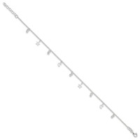 Sterling Silver Star and Moon Plus 1 Inch Extender - Total 10 Inch Anklet - 9in view 3