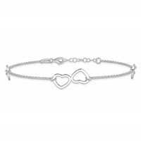 Sterling Silver Hearts Plus 1 Inch Extender - Total 10 Inch Anklet, 9" view 3
