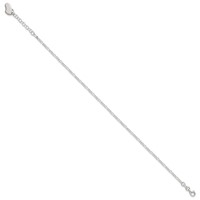 Sterling Silver Figaro Anklet with Heart Dangle Plus 1 Inch Extender - Total 10 Inch - 9in view 2