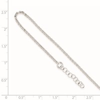 Sterling Silver 1.5mm Rolo Chain Plus 1 Inch Extender - Total 10 Inch Anklet, 9" view 2