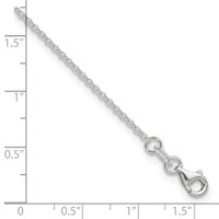 Sterling Silver 1.5mm Rolo Chain Plus 1 Inch Extender - Total 10 Inch Anklet, 9" view 5